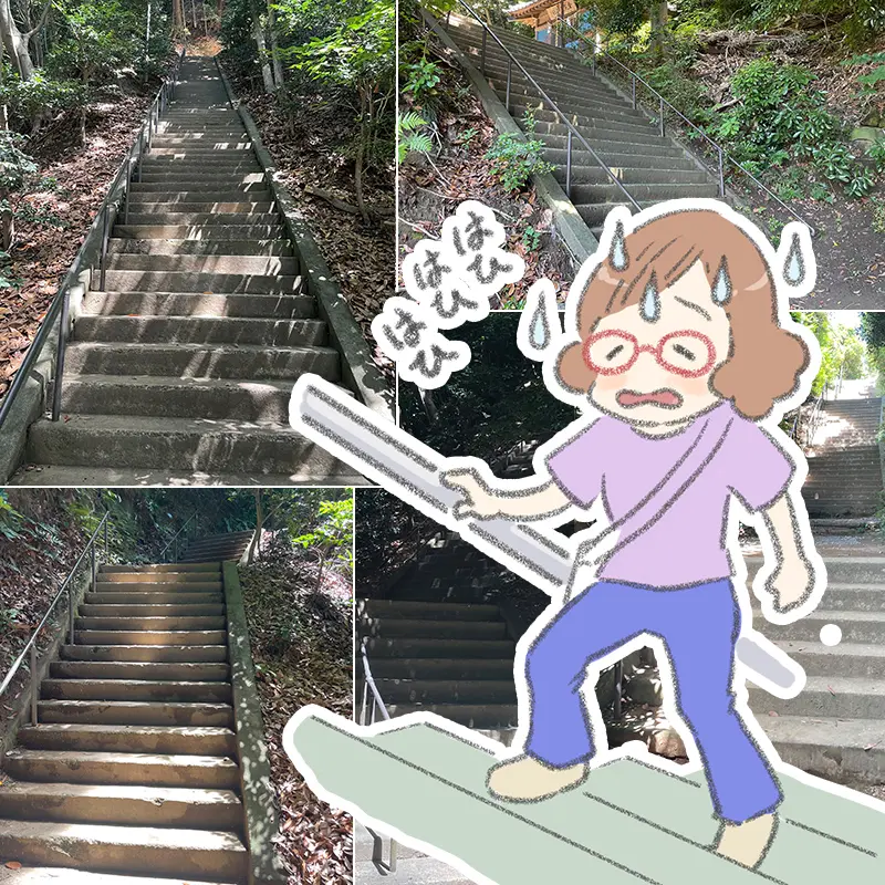 千葉県君津市人見神社　山頂までの石段