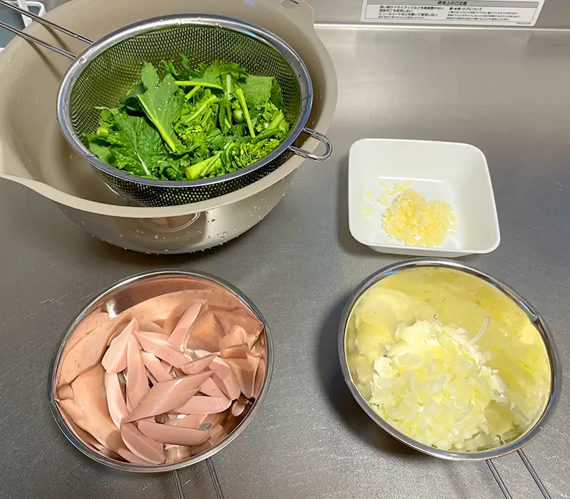 菜の花パスタ食材