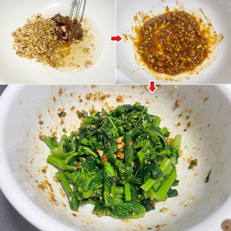 菜の花和えの調理