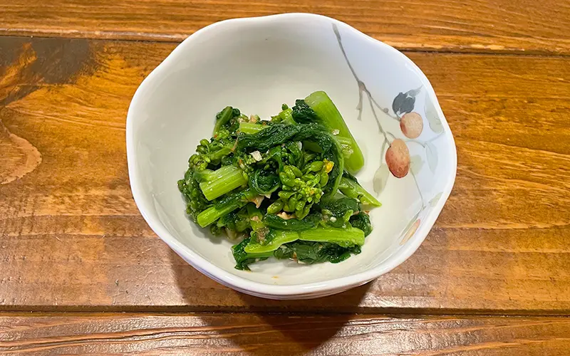 菜の花和えの調理